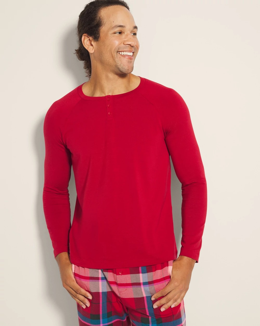 PAINT THE TOWN RED - Men's Henley Pajama Top