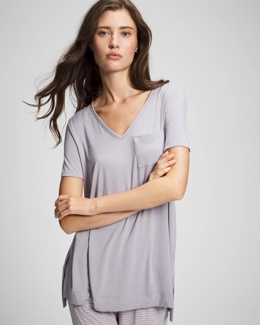 MOONSTONE - Short Sleeve Pajama Tunic Tee