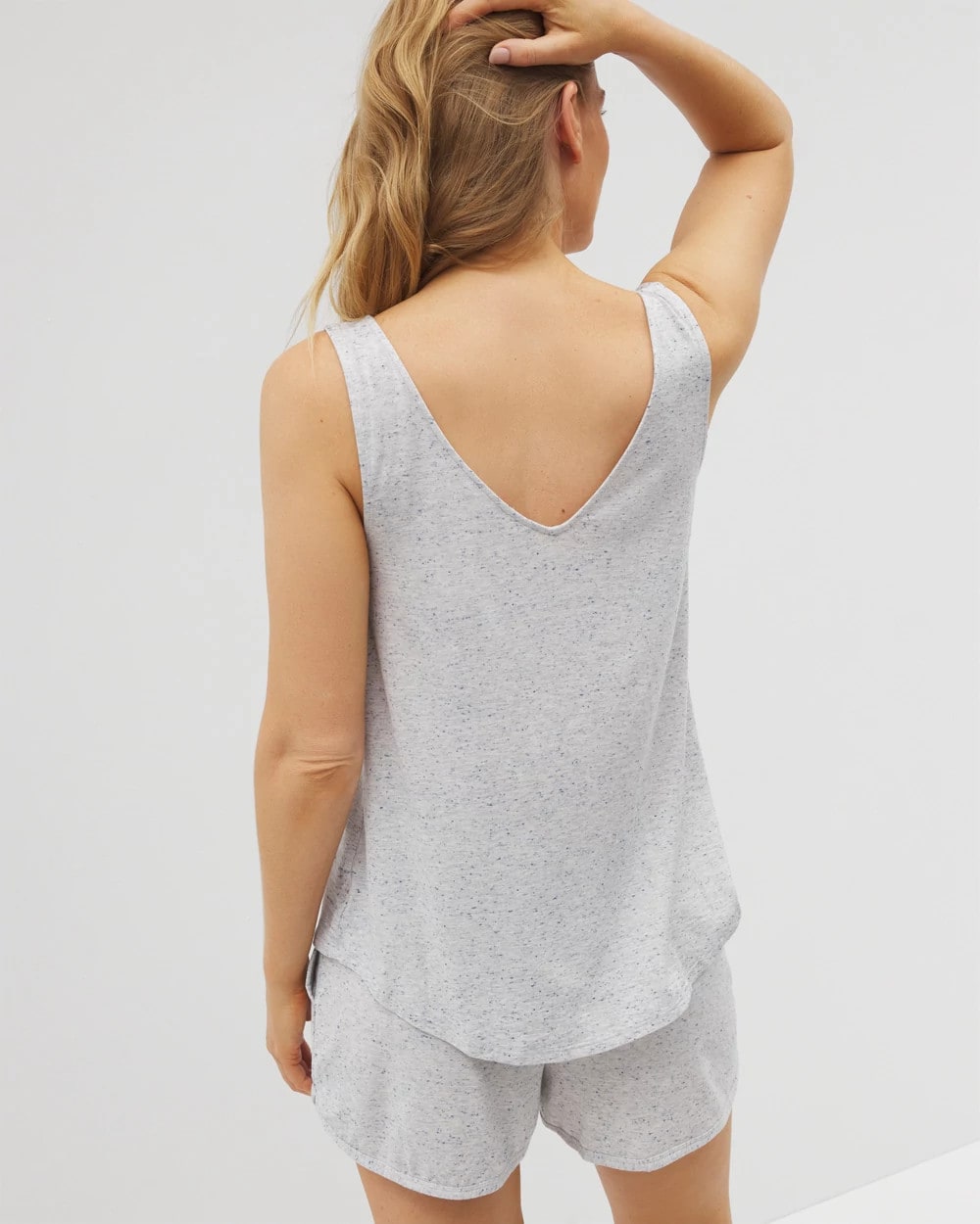 BLUE SLUB - Slub V-Neck Pajama Tank