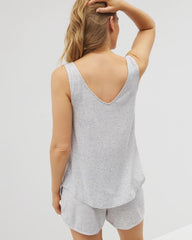 BLUE SLUB - Slub V-Neck Pajama Tank