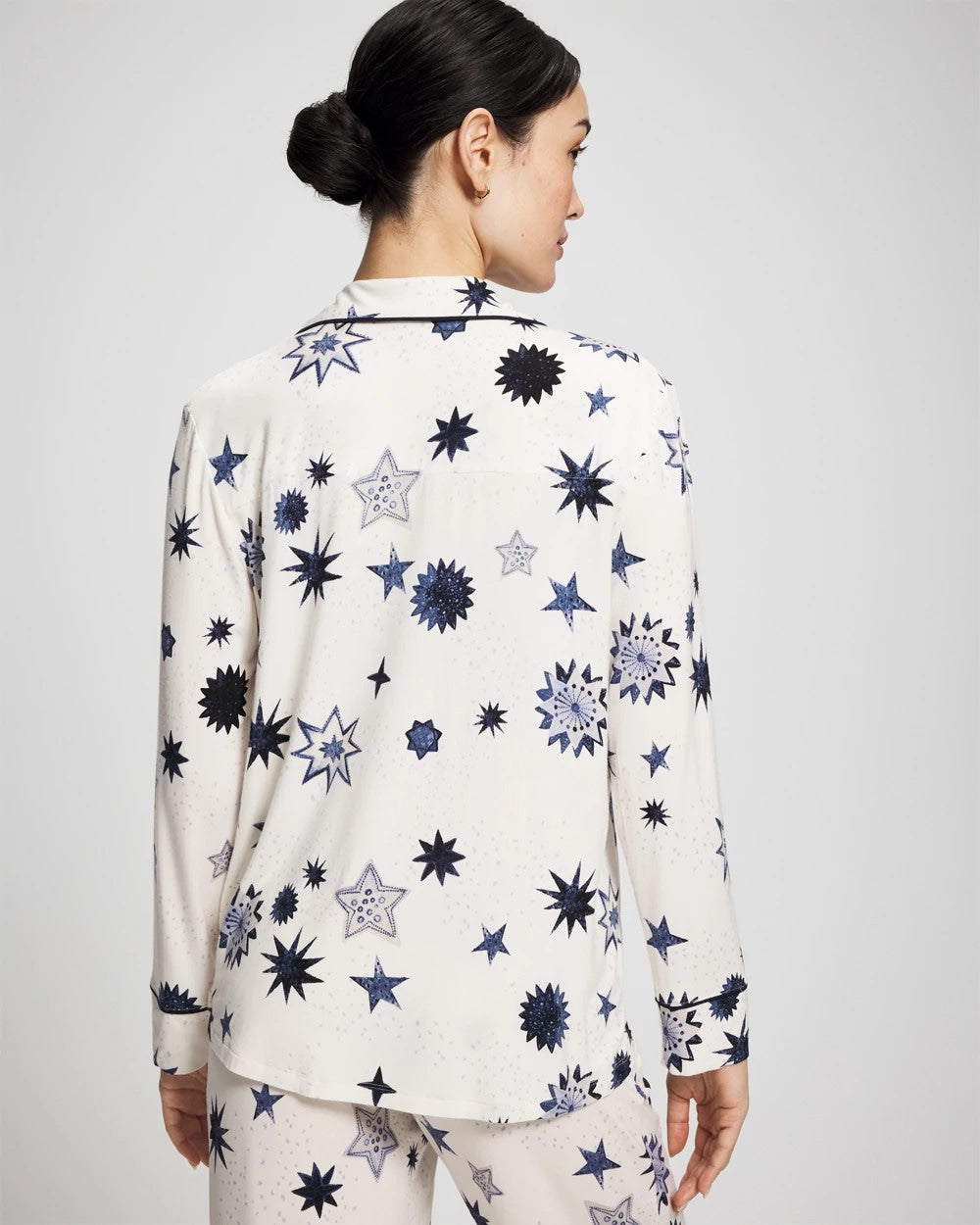 CELESTIAL CHARMS CHAMP - Cool Nights Long Sleeve Notch Collar with Piped Placket Pajama Top