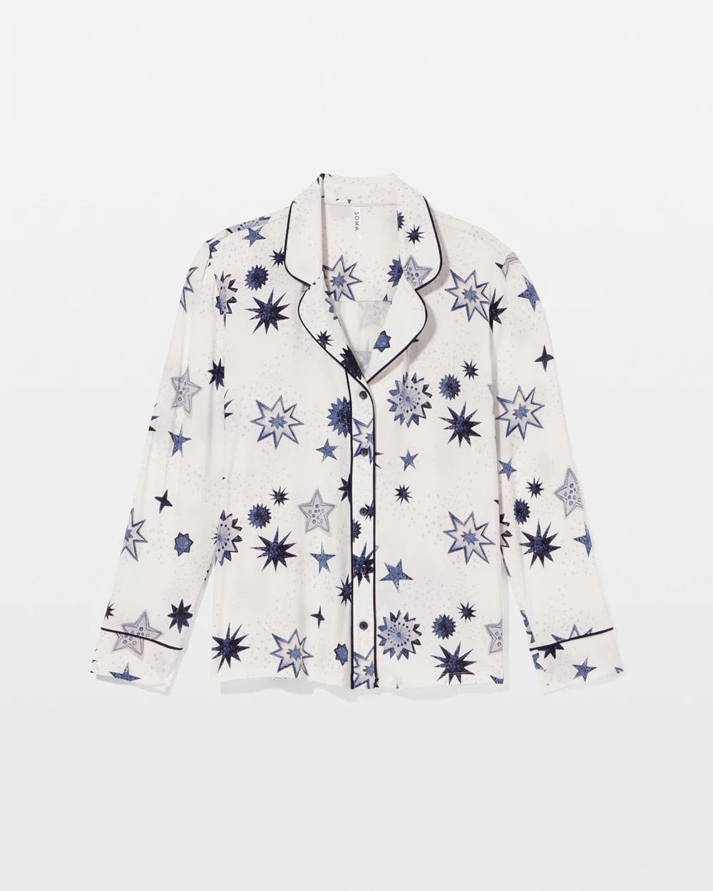 CELESTIAL CHARMS CHAMP - Cool Nights Long Sleeve Notch Collar with Piped Placket Pajama Top