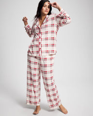 TARTAN TEXTILE CHAMP - Cool Nights Long Sleeve Notch Collar with Piped Placket Pajama Top