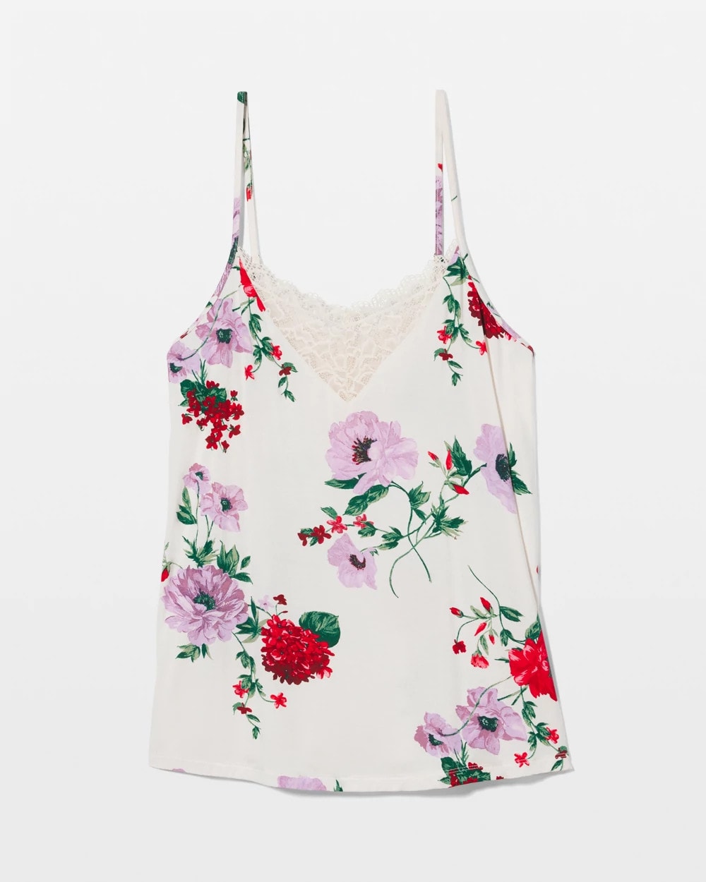 RHAPSODY FLORAL SUGAR - Lace Trim Pajama Cami