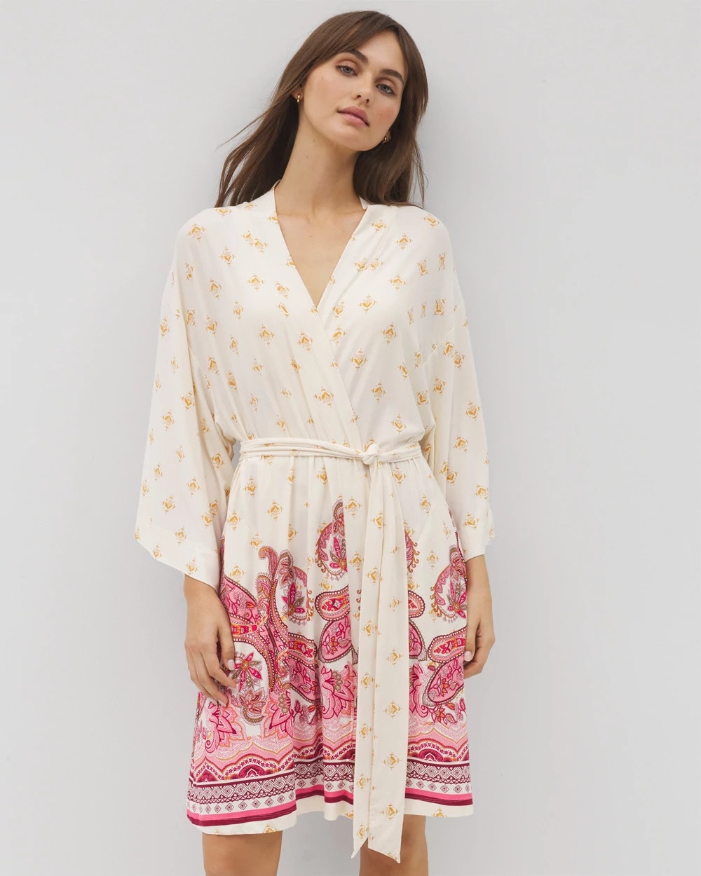 KASHMIR PAISLEY PLCD CH - Kimono Short Robe