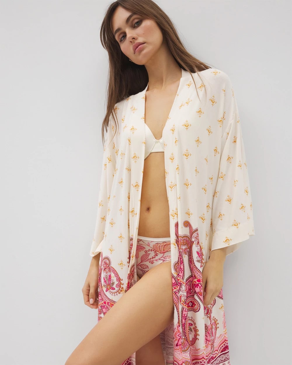 KASHMIR PAISLEY PLCD CH - Kimono Short Robe