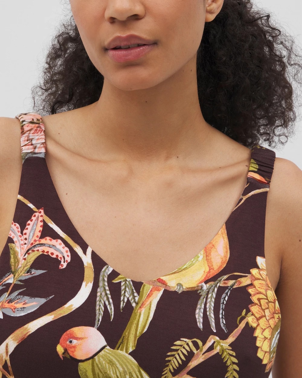 PARROT-DISO PLUME G PLUM - Shirred Strap Pajama Tank