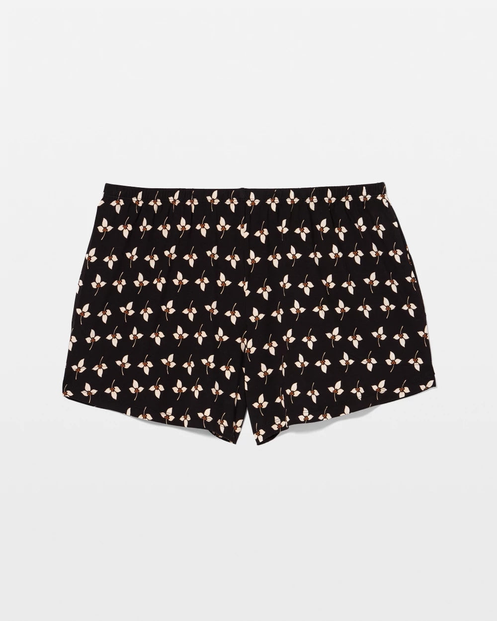 PEACEFUL PETALS BLACK - Relaxed Pajama Short
