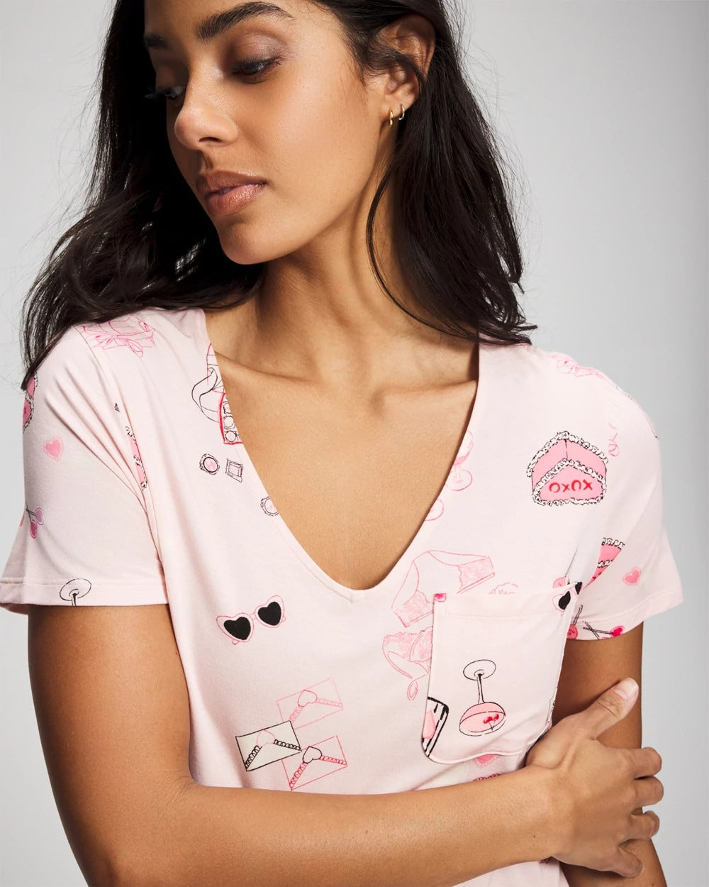 BE MINE PRETTY PINK - Short Sleeve Sleepshirt