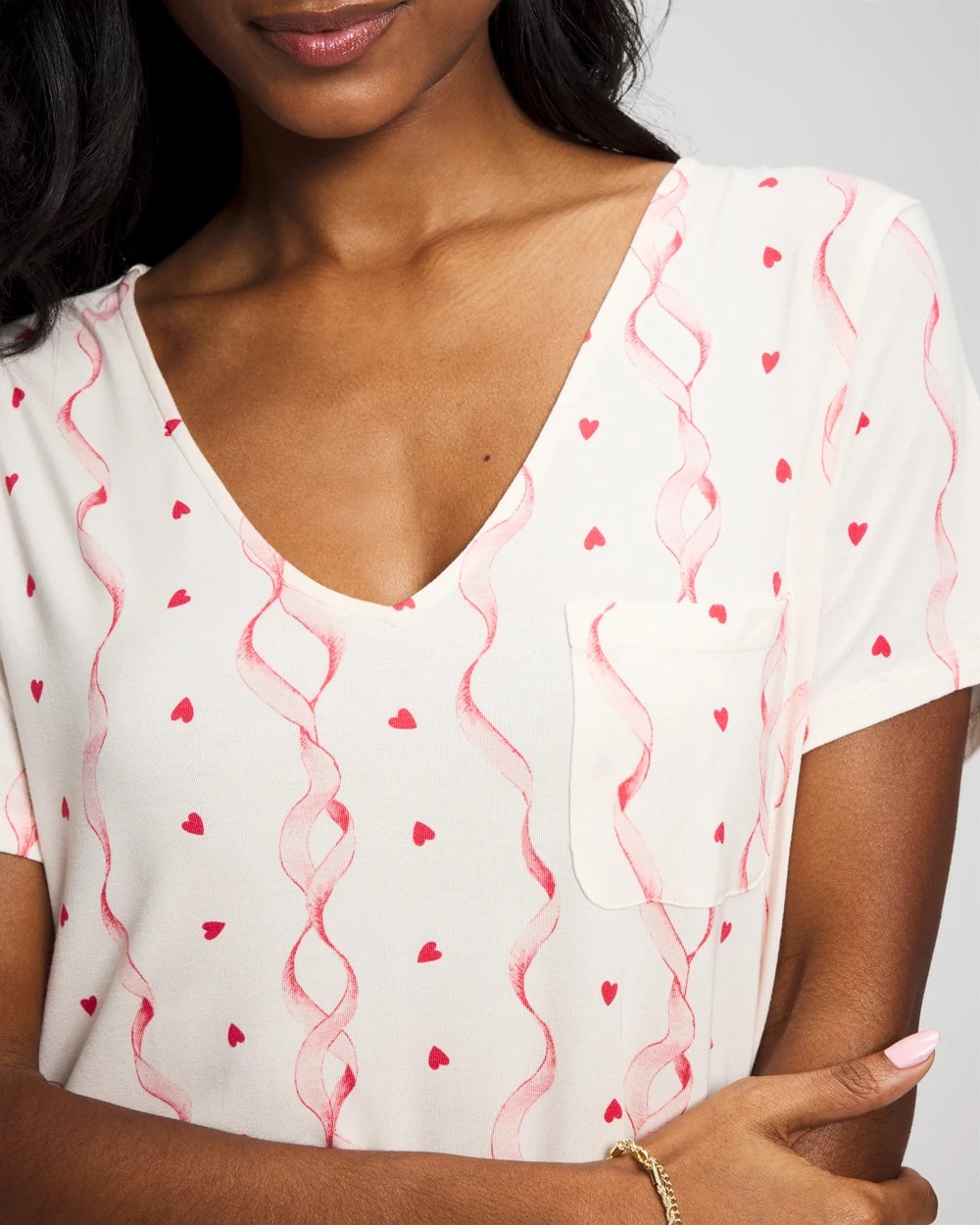 COQUETTE VALENTINE CHAMP - Short Sleeve Sleepshirt