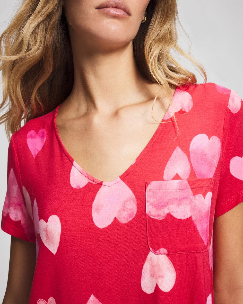 WHOLE LOTTA LOVE RED - Short Sleeve Sleepshirt