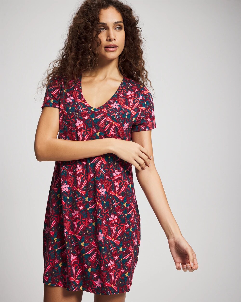 HOLLY JOLLY RED VELVET - Short Sleeve Sleepshirt