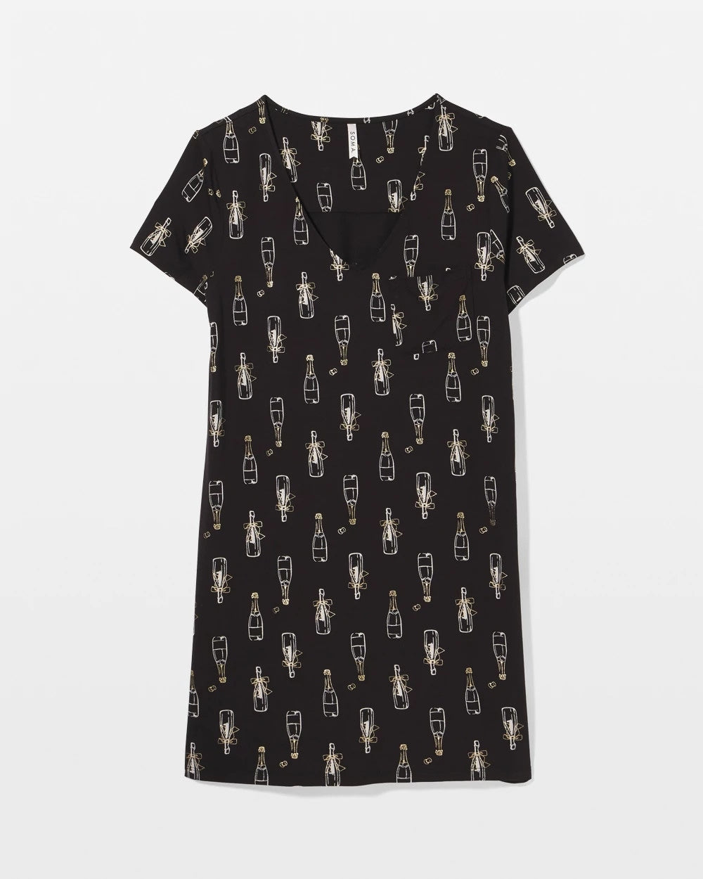 CHAMPAGNE POP BLACK/FOIL - Short Sleeve Sleepshirt