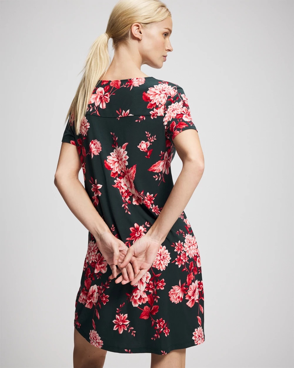 COTTAGE FLORAL GREEN - Short Sleeve Sleepshirt