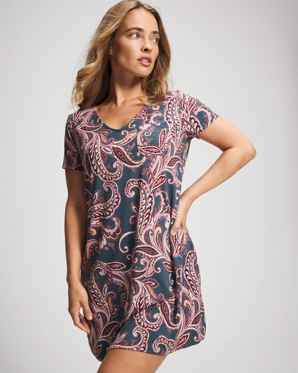 IMPERIAL PAISLEY MD PET - Short Sleeve Sleepshirt