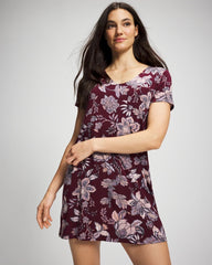 PAISLEY SPLENDOR PLUM - Short Sleeve Sleepshirt