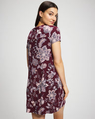 PAISLEY SPLENDOR PLUM - Short Sleeve Sleepshirt