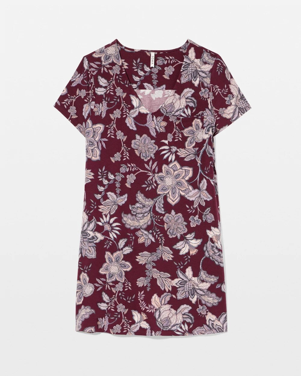 PAISLEY SPLENDOR PLUM - Short Sleeve Sleepshirt