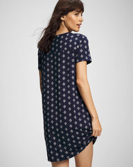 BELLE FOULARD NAVY - Short Sleeve Sleepshirt