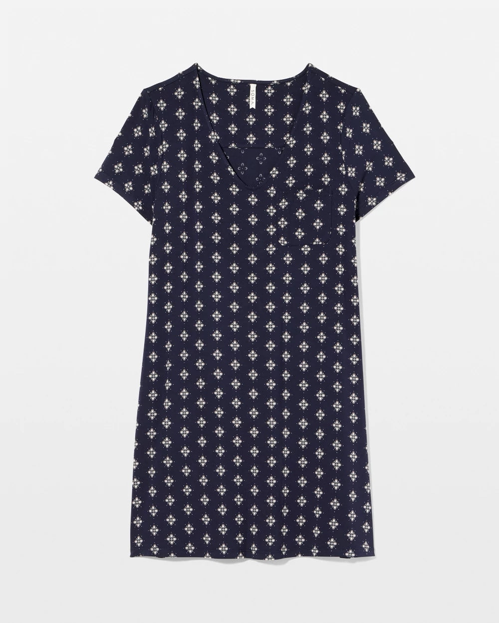 BELLE FOULARD NAVY - Short Sleeve Sleepshirt