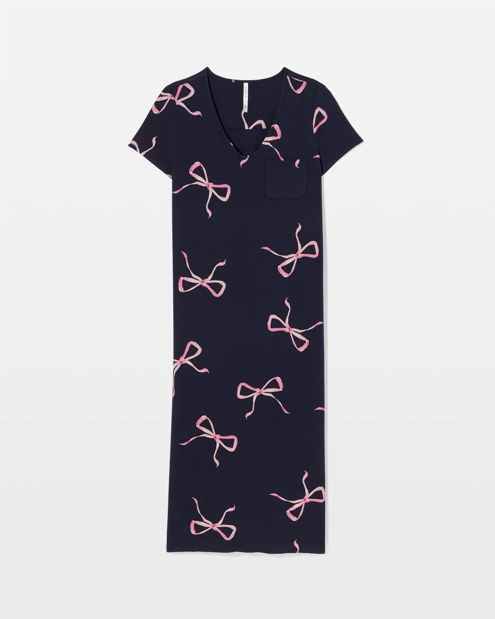BELOVED BOWS GRAND NAVY - Short Sleeve Long Sleepshirt