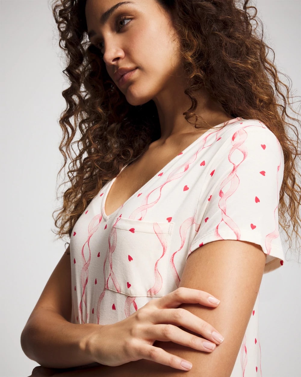 COQUETTE VALENTINE CHAMP - Short Sleeve Long Sleepshirt