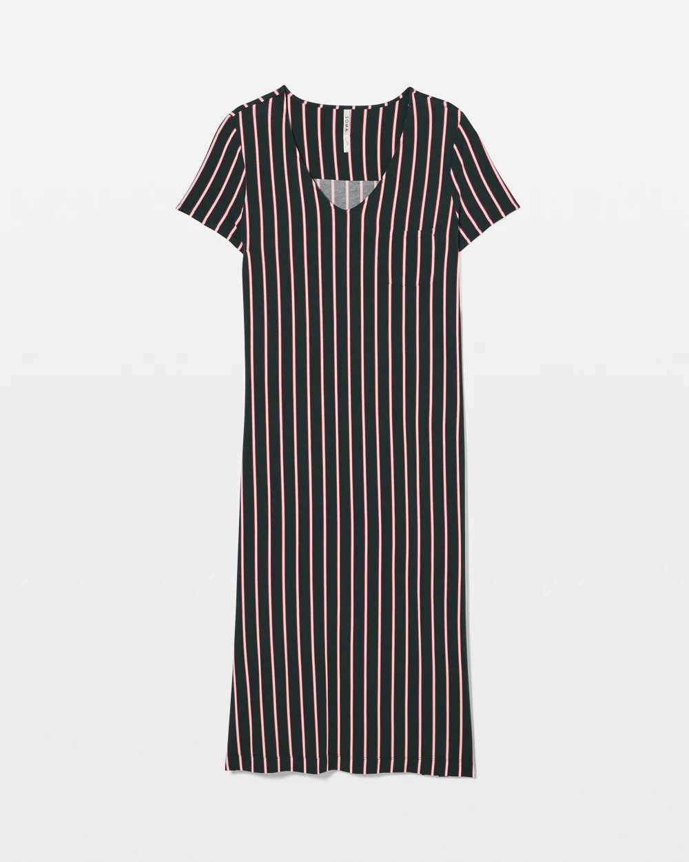 MIDNIGHT STRIPE GREEN JOL - Short Sleeve Long Sleepshirt