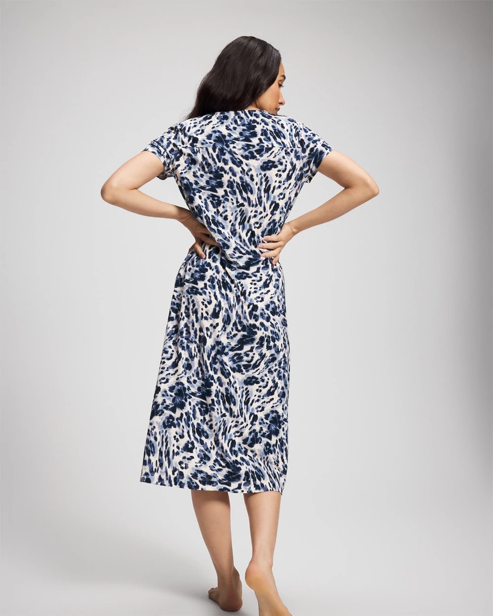 LOVELIEST LEOPARD PARCH M - Short Sleeve Long Sleepshirt