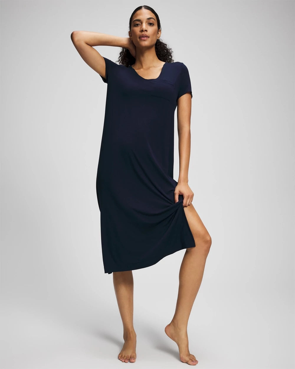 NIGHTFALL NAVY - Short Sleeve Long Sleepshirt
