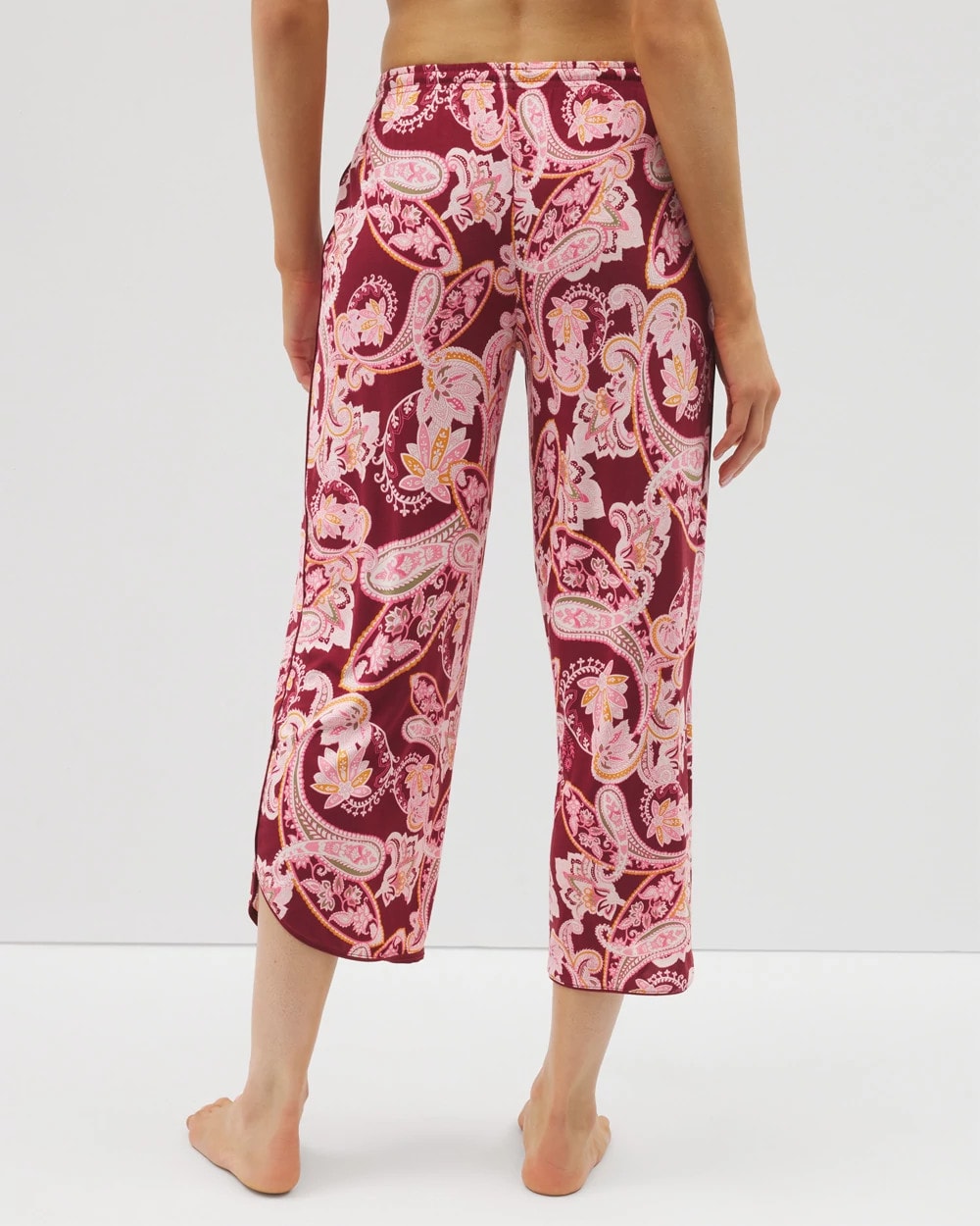 KASHMIR PAISLEY KISS - Piped Crop Pajama Pants