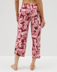 KASHMIR PAISLEY KISS - Piped Crop Pajama Pants