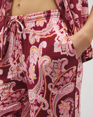 KASHMIR PAISLEY KISS - Piped Crop Pajama Pants