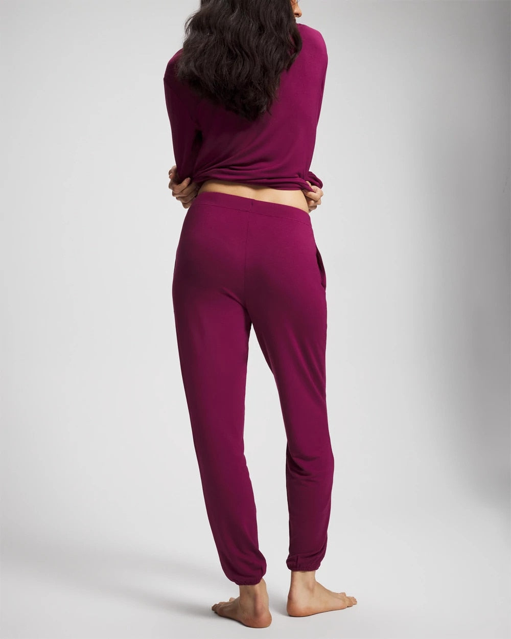 POMEGRANATE WINE - Banded Ankle Pajama Pant