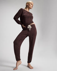 HOT SPOT MOCHA - Banded Ankle Pajama Pant