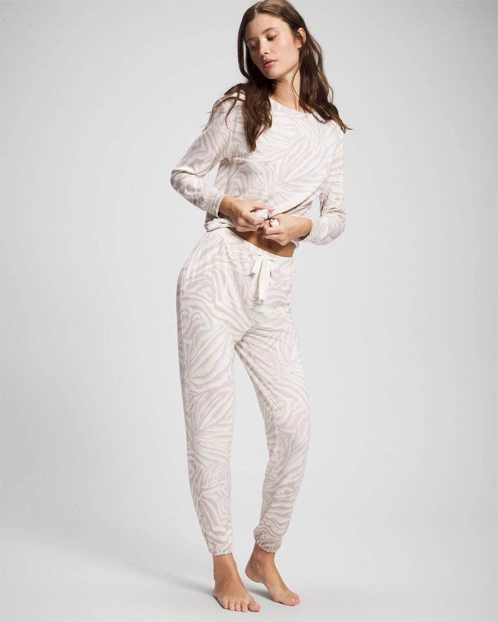 ZEBRA ZEN GRAY GLASS - Banded Ankle Pajama Pant