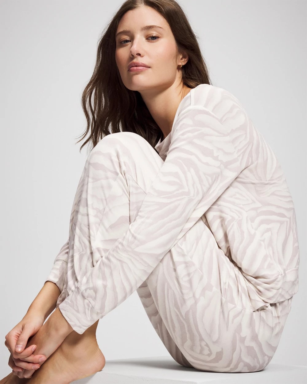 ZEBRA ZEN GRAY GLASS - Banded Ankle Pajama Pant
