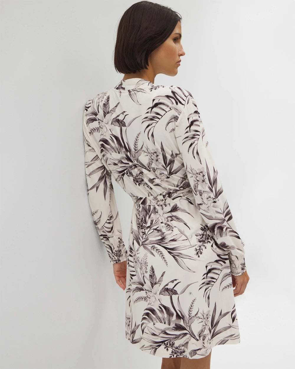 PALM PERFECT CHAMPAGNE - Long-Sleeve Short Robe