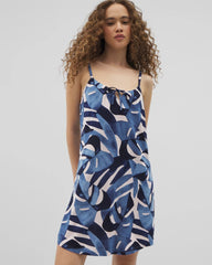 TROPICAL BREEZE SKY - Tie-Front Chemise