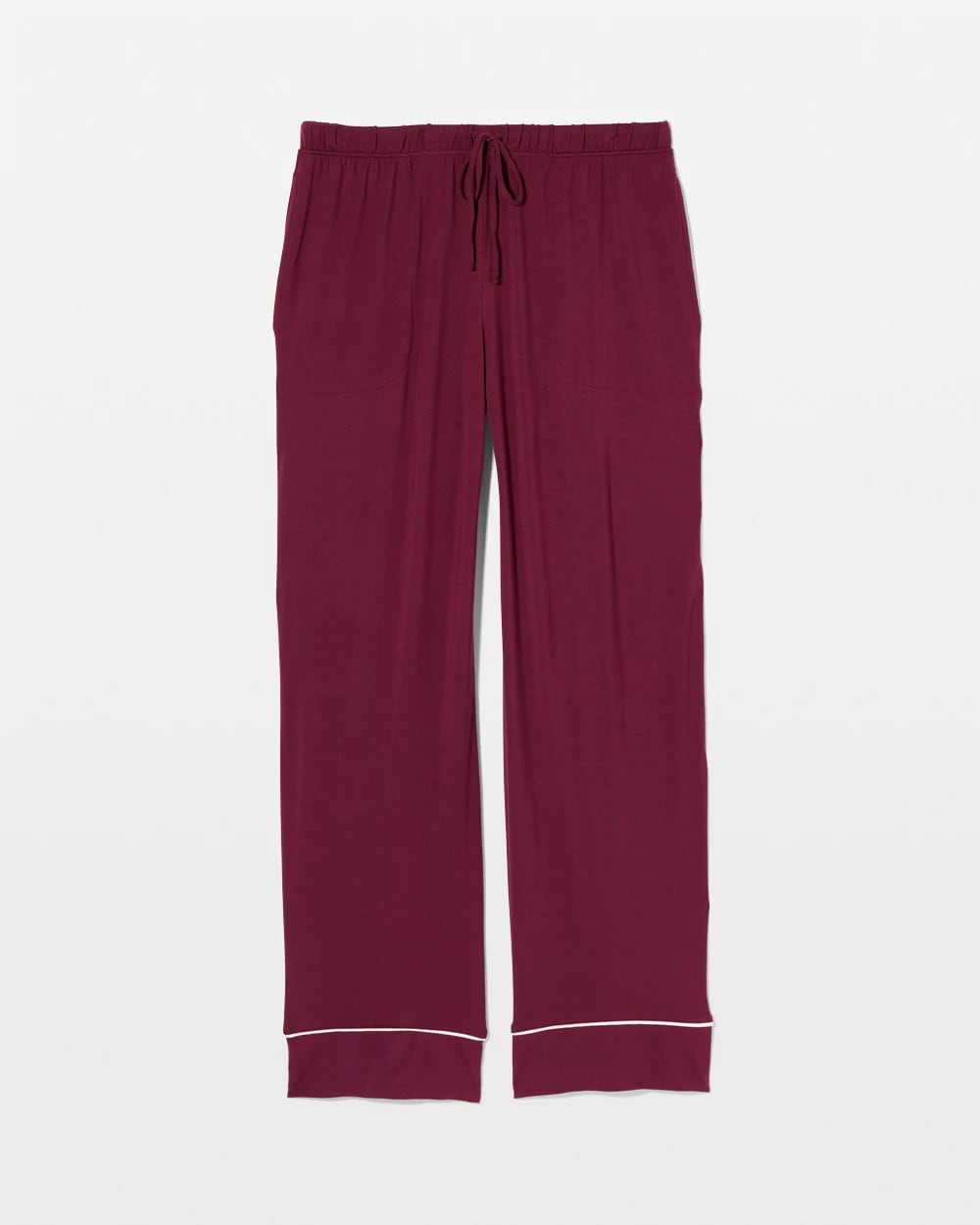 VELVET PLUM - Solid Piped Pajama Pant