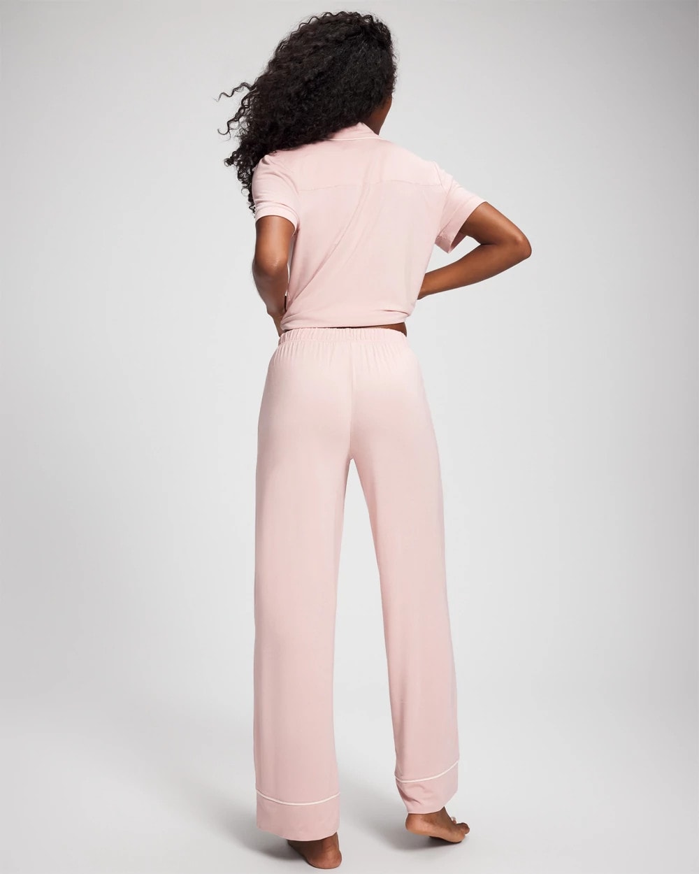 VINTAGE PINK - Solid Piped Pajama Pant