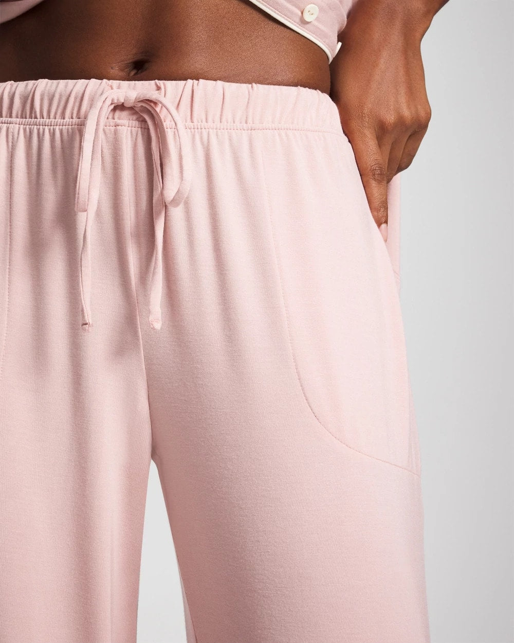 VINTAGE PINK - Solid Piped Pajama Pant