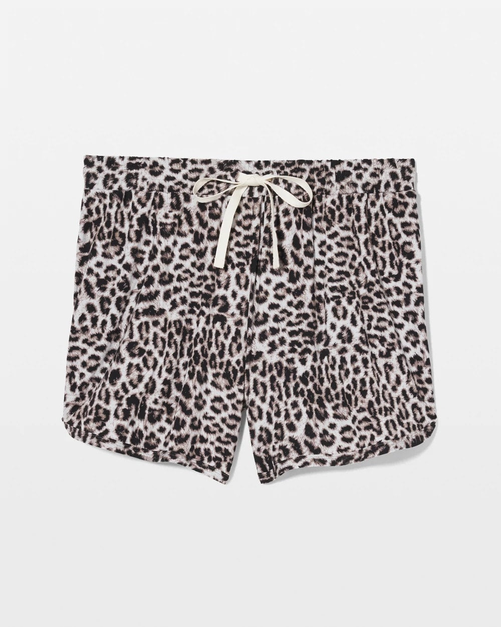 DIVINE LEOPARD TAUPE - Curved Hem Pajama Shorts