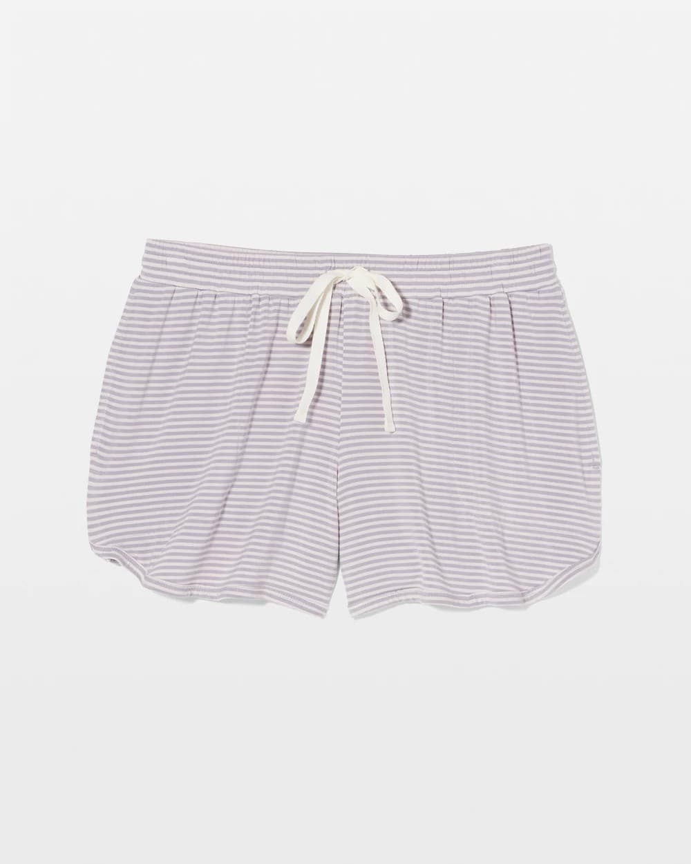 NIGHTCAP STRIPE LILAC ASH - Curved Hem Pajama Shorts