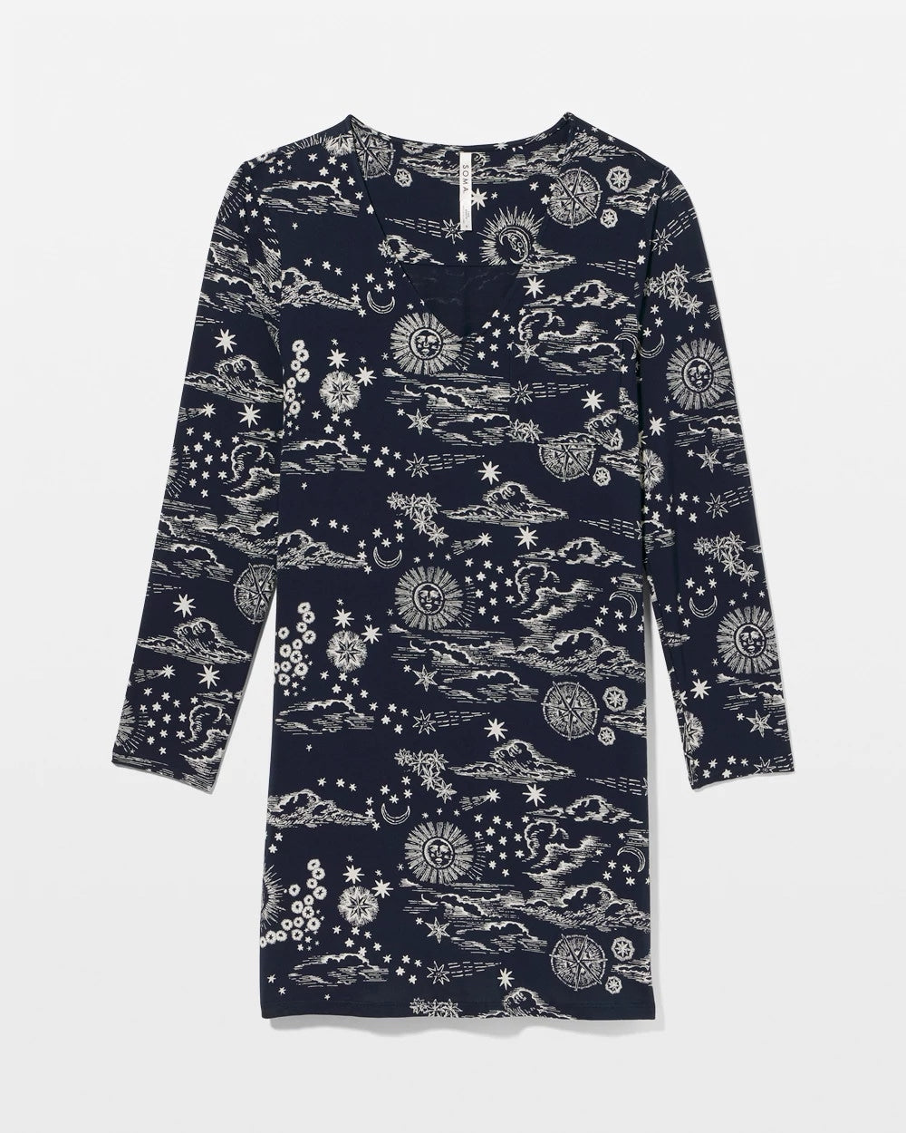 COSMIC BALLET NAVY - Long-Sleeve Sleepshirt