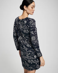 COSMIC BALLET NAVY - Long-Sleeve Sleepshirt