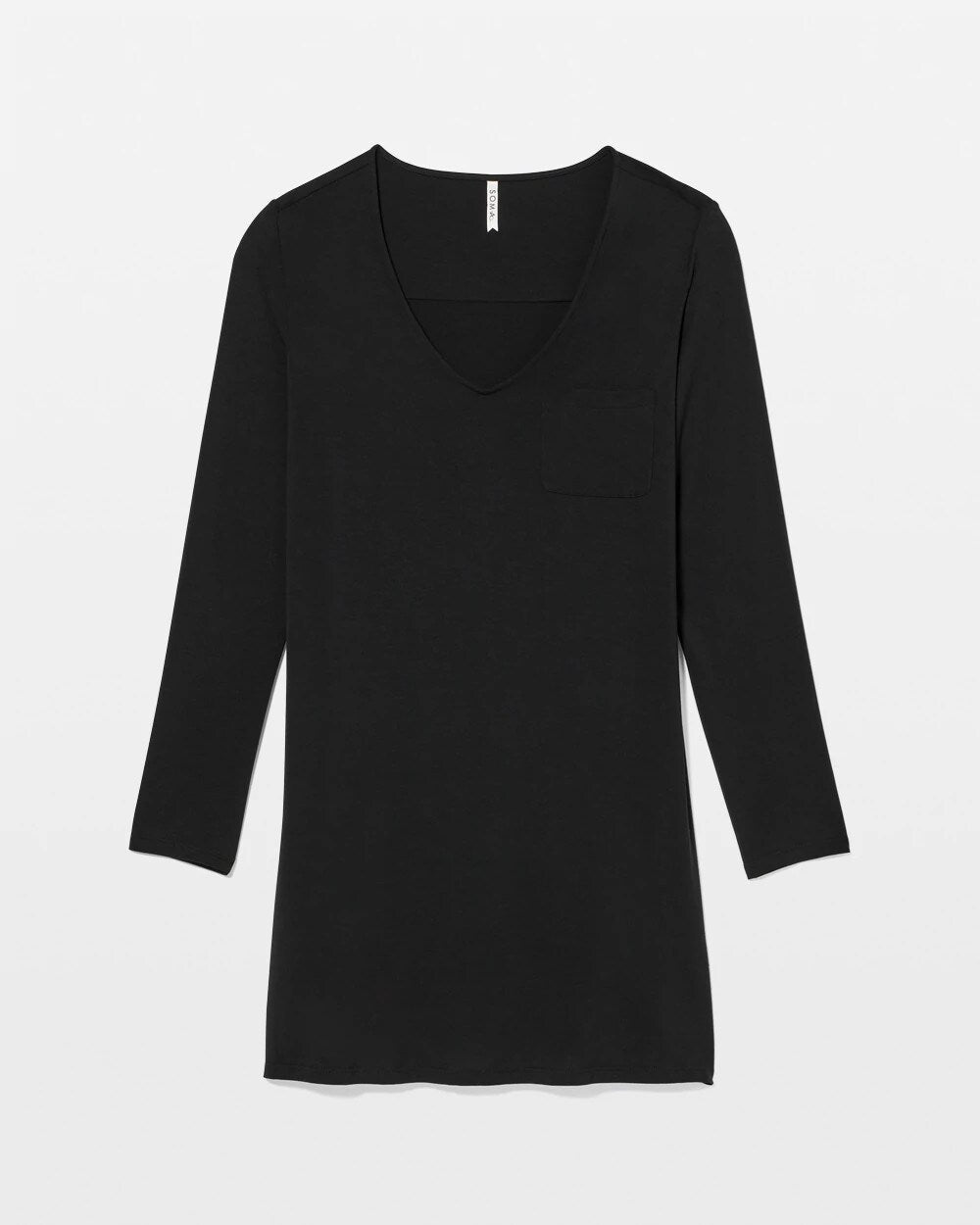 BLACK - Long-Sleeve Sleepshirt