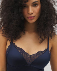 NIGHTFALL NAVY - Lace-Trim Pajama Cami