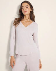 HEATHER BARELY THERE - Long-Sleeve Pajama Henley