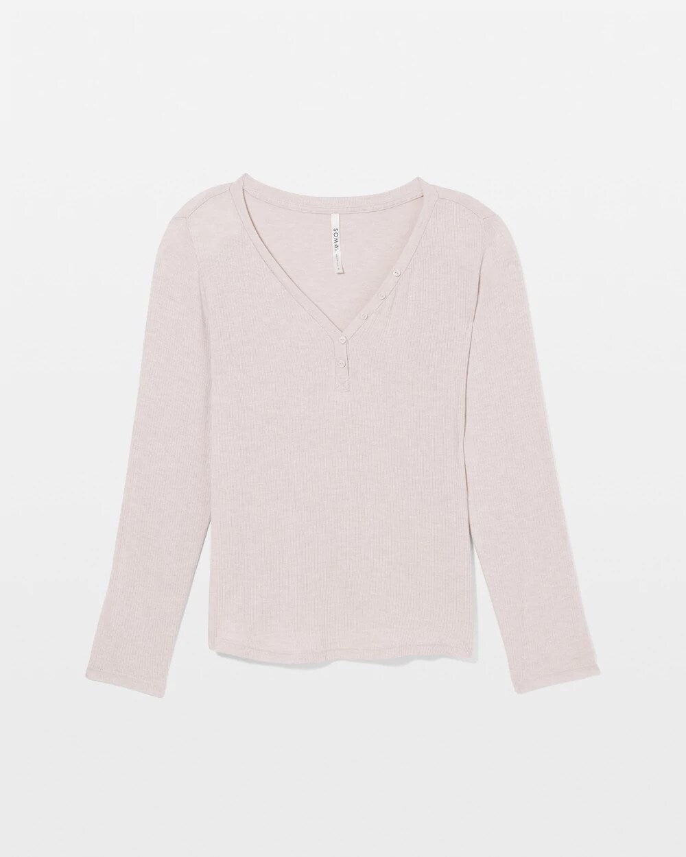 HEATHER BARELY THERE - Long-Sleeve Pajama Henley