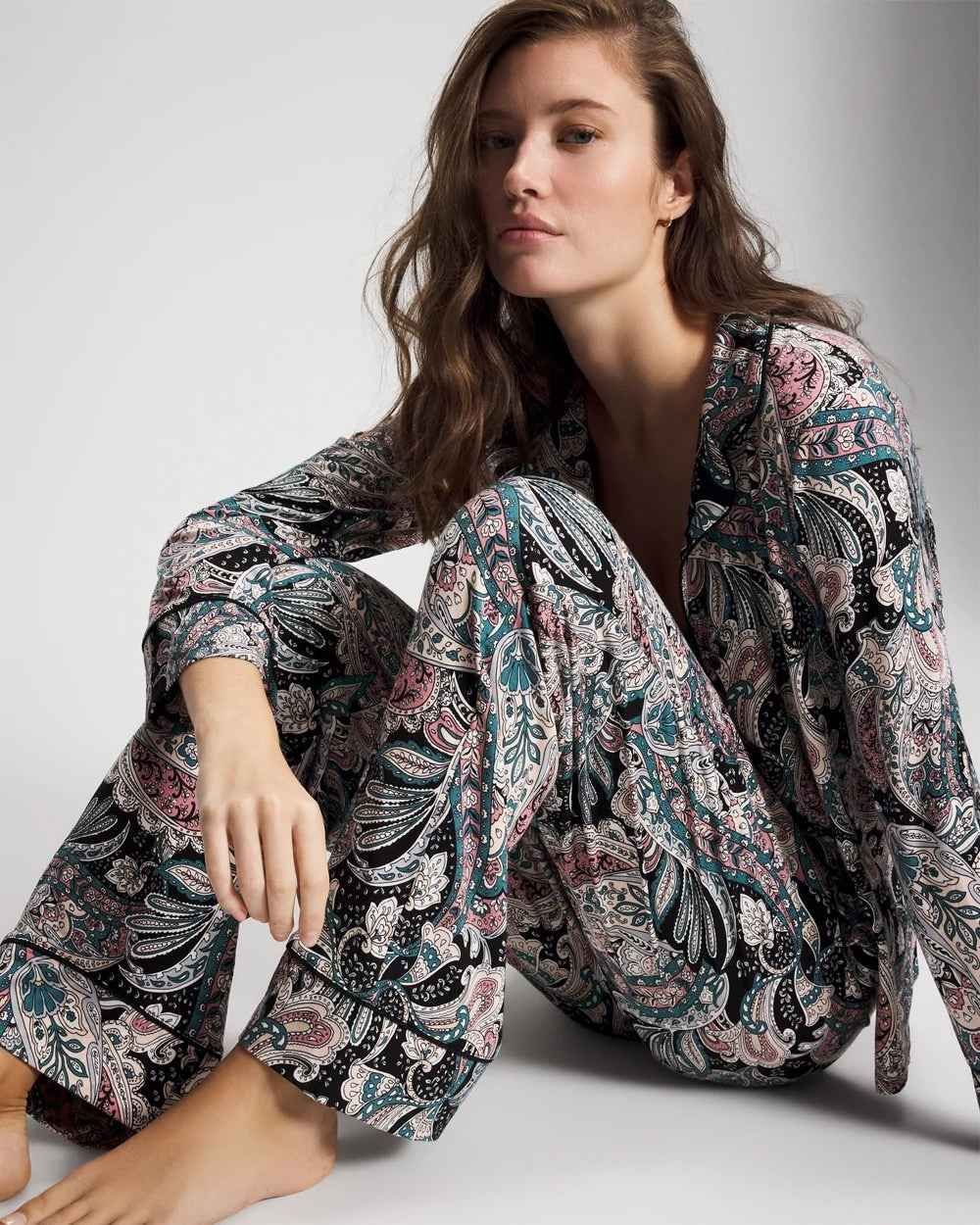 REGAL PAISLEY BLACK - Printed Pajama Pant